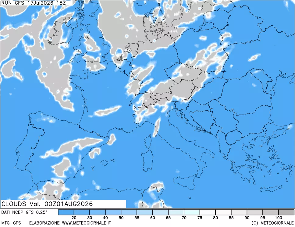 mappa Nuvolosità totale