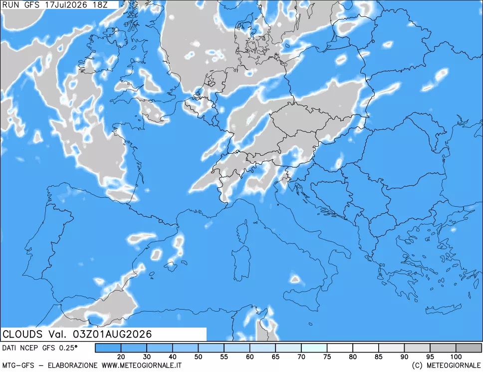 mappa Nuvolosità totale
