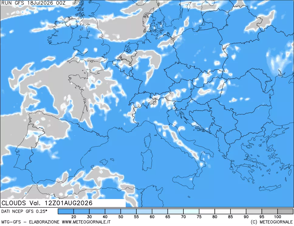mappa Nuvolosità totale