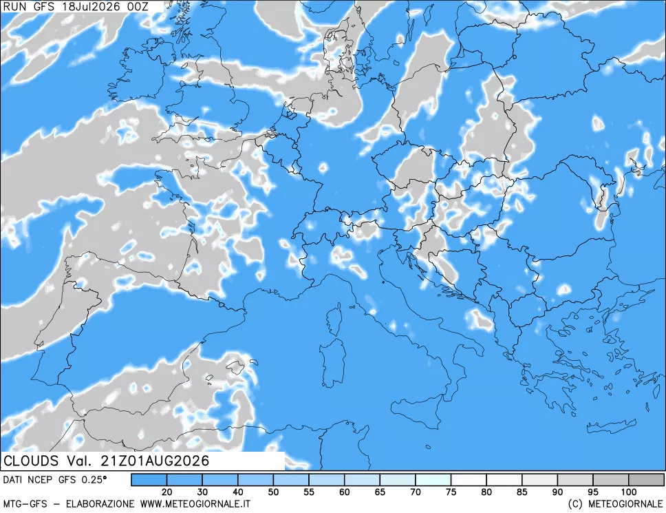 mappa Nuvolosità totale