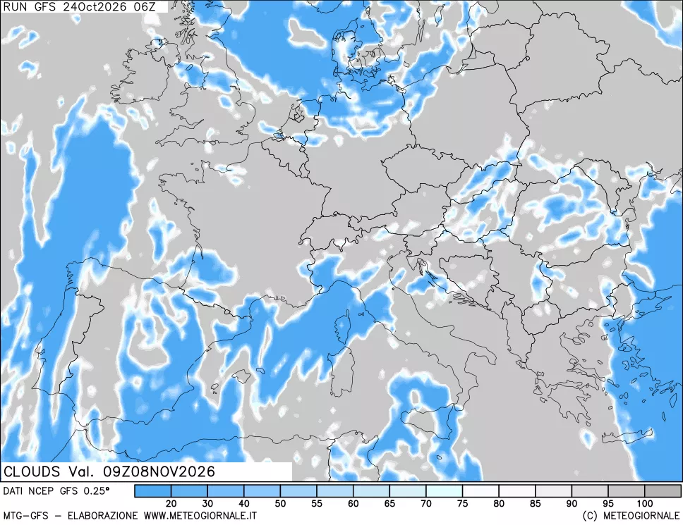 mappa Nuvolosità totale