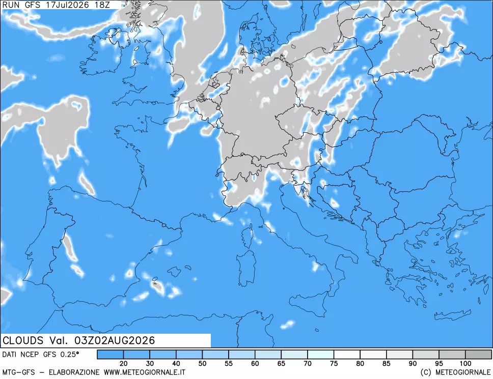 mappa Nuvolosità totale