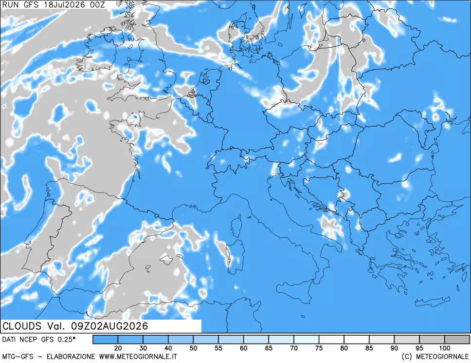 mappa Nuvolosità totale