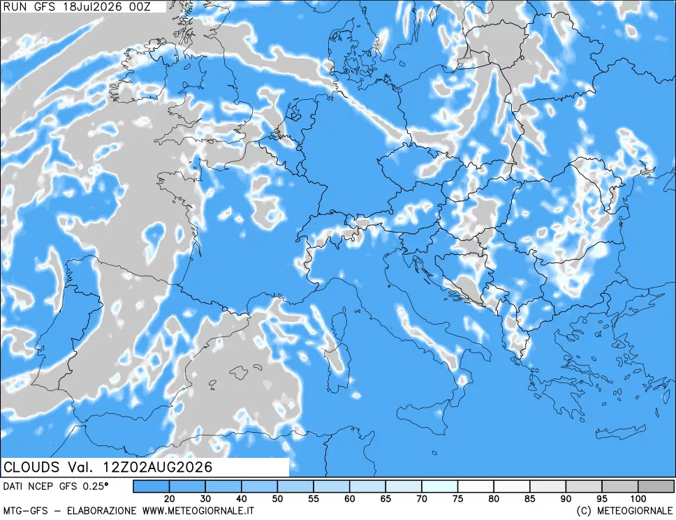 mappa Nuvolosità totale