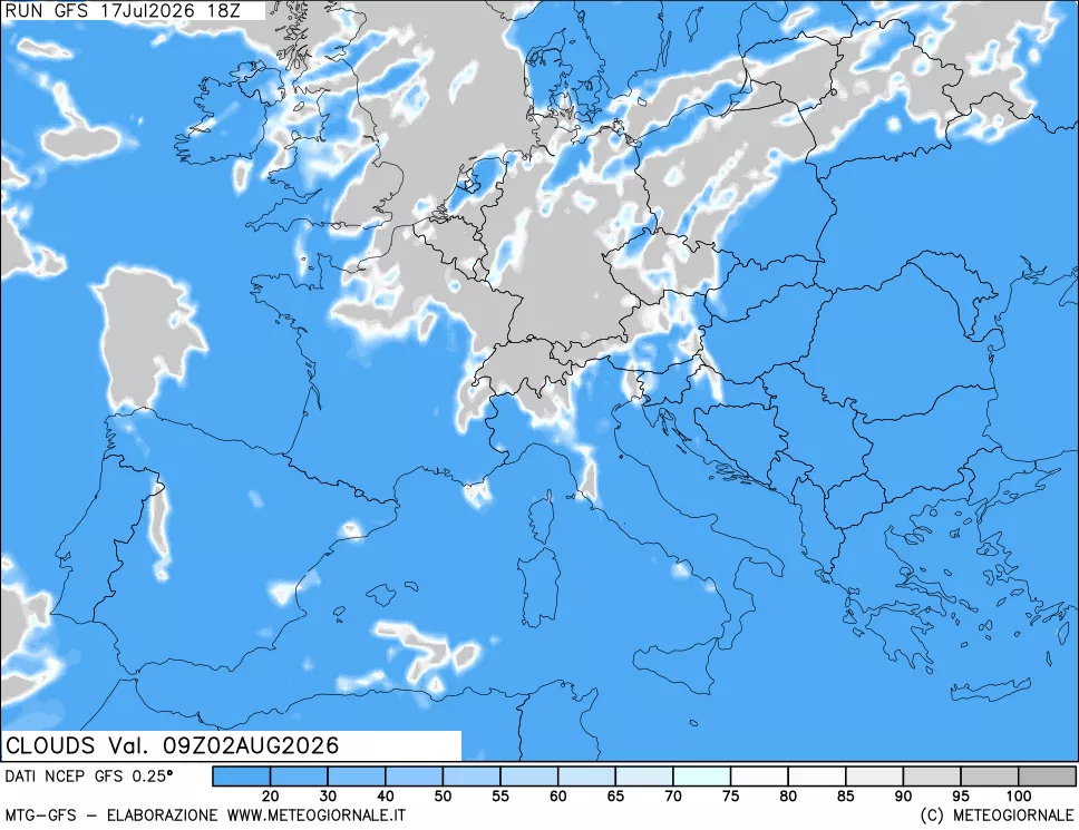 mappa Nuvolosità totale