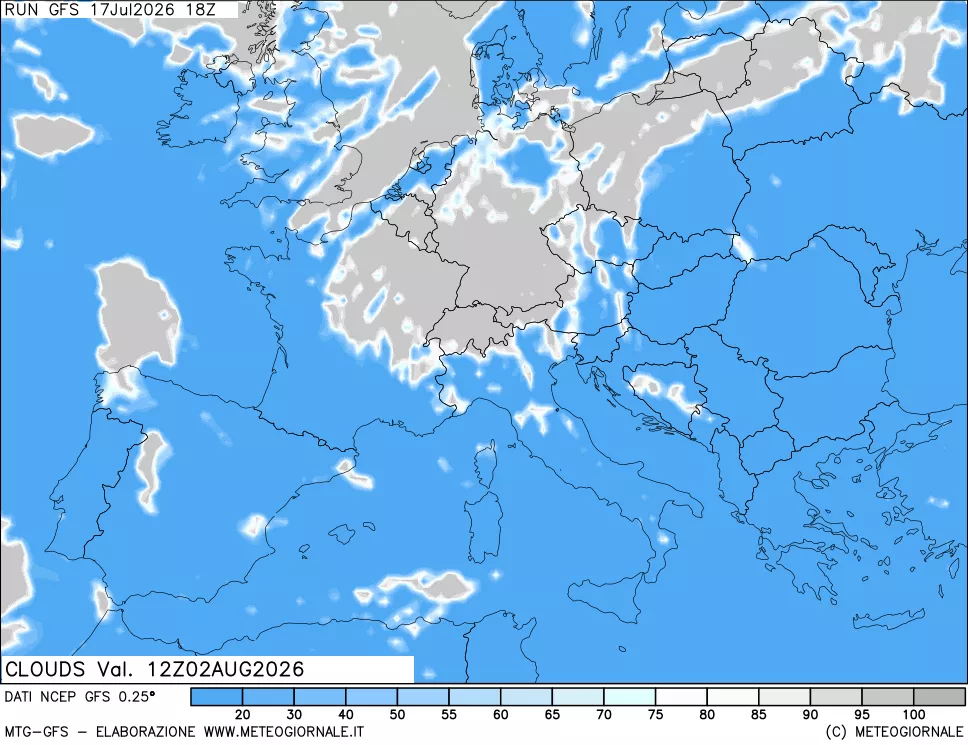 mappa Nuvolosità totale