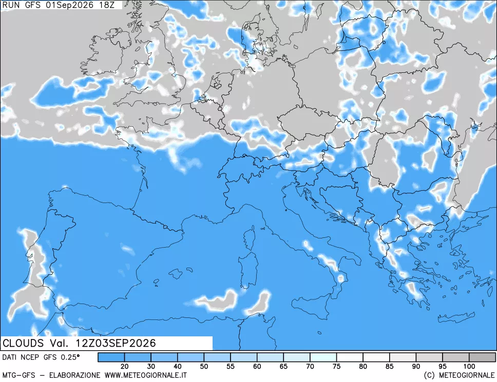 mappa Nuvolosità totale