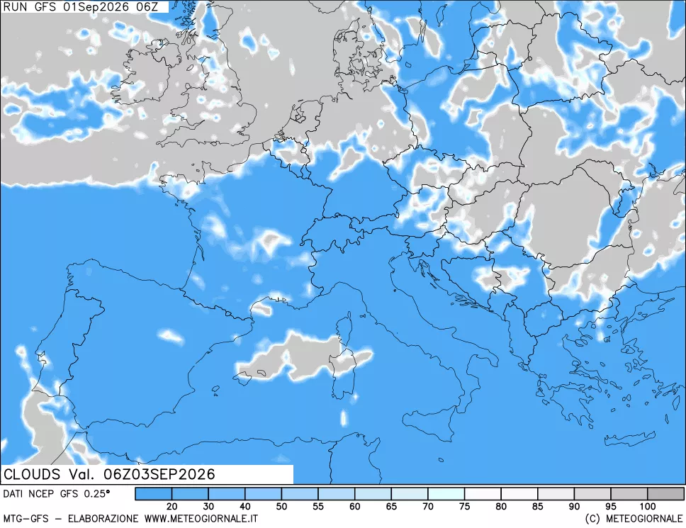 mappa Nuvolosità totale