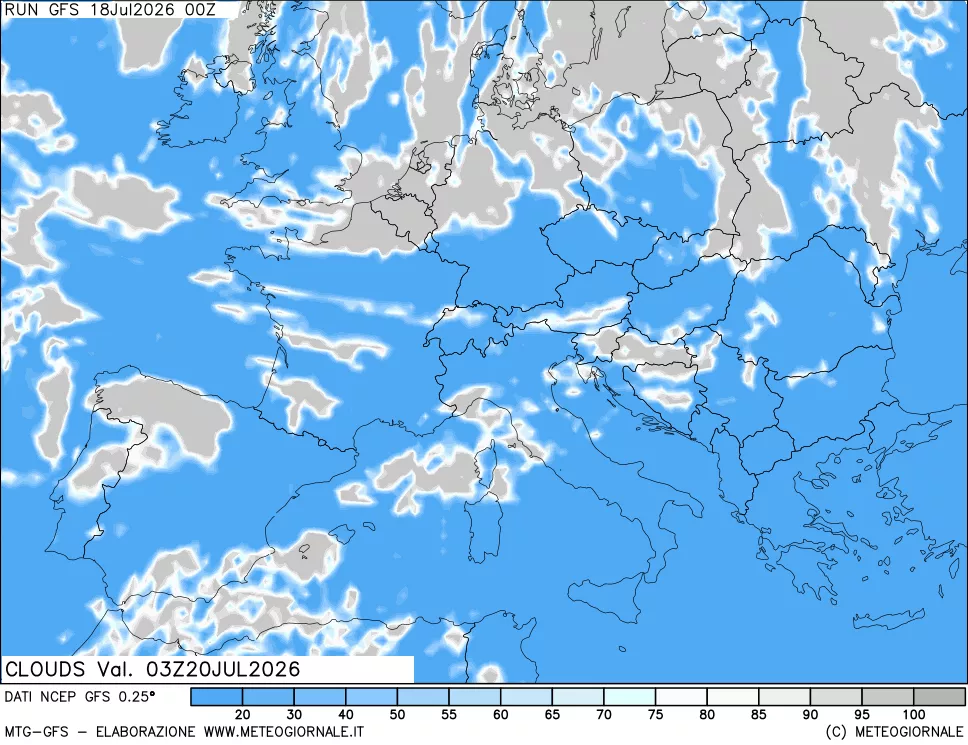 mappa Nuvolosità totale