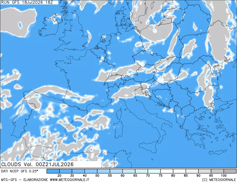 mappa Nuvolosità totale