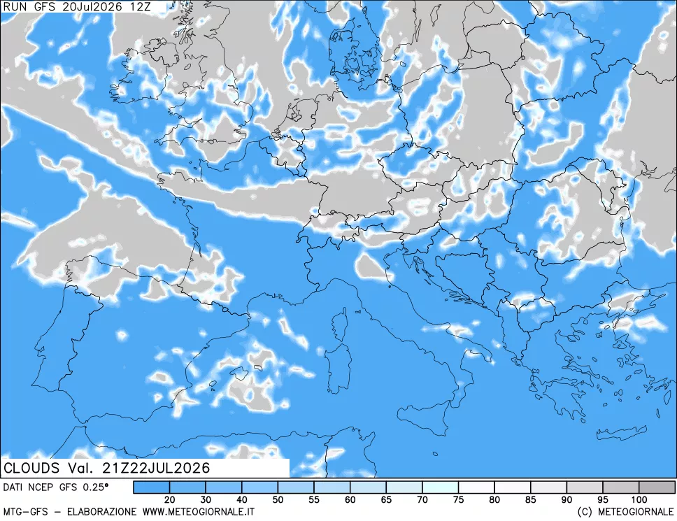 mappa Nuvolosità totale