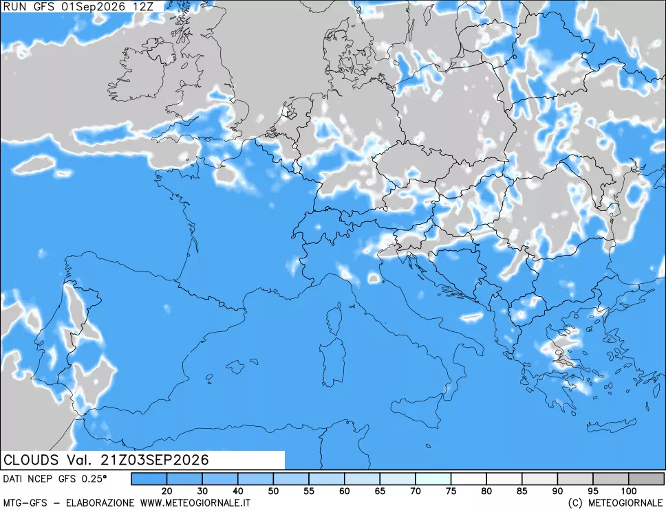 mappa Nuvolosità totale