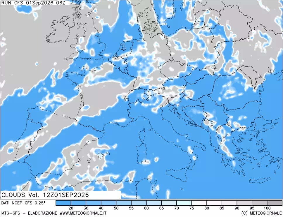 mappa Nuvolosità totale