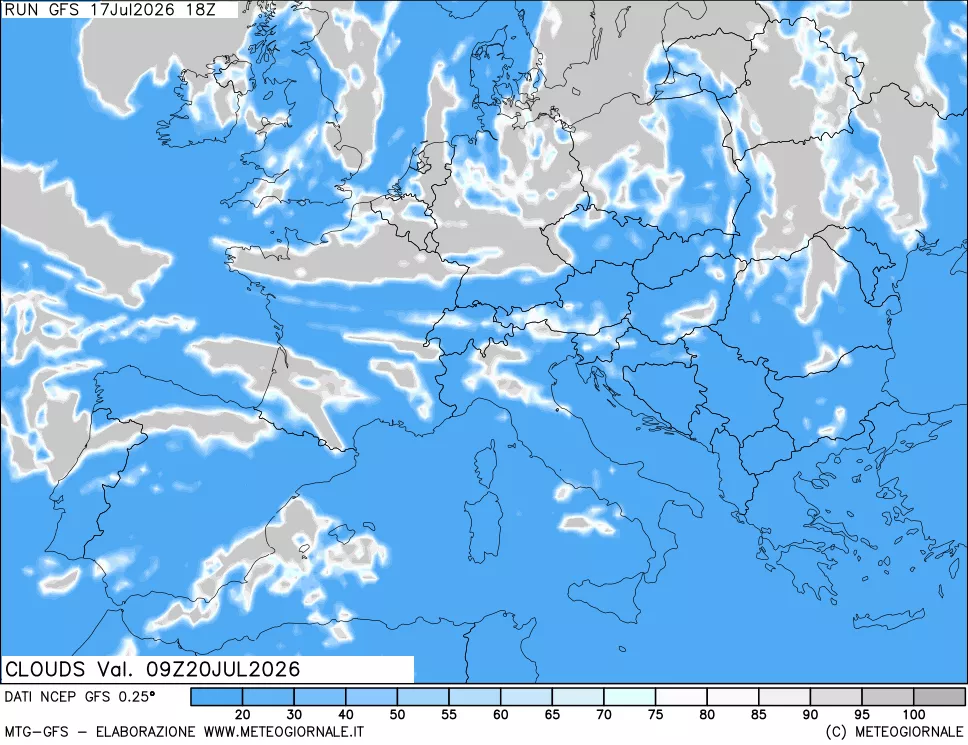 mappa Nuvolosità totale