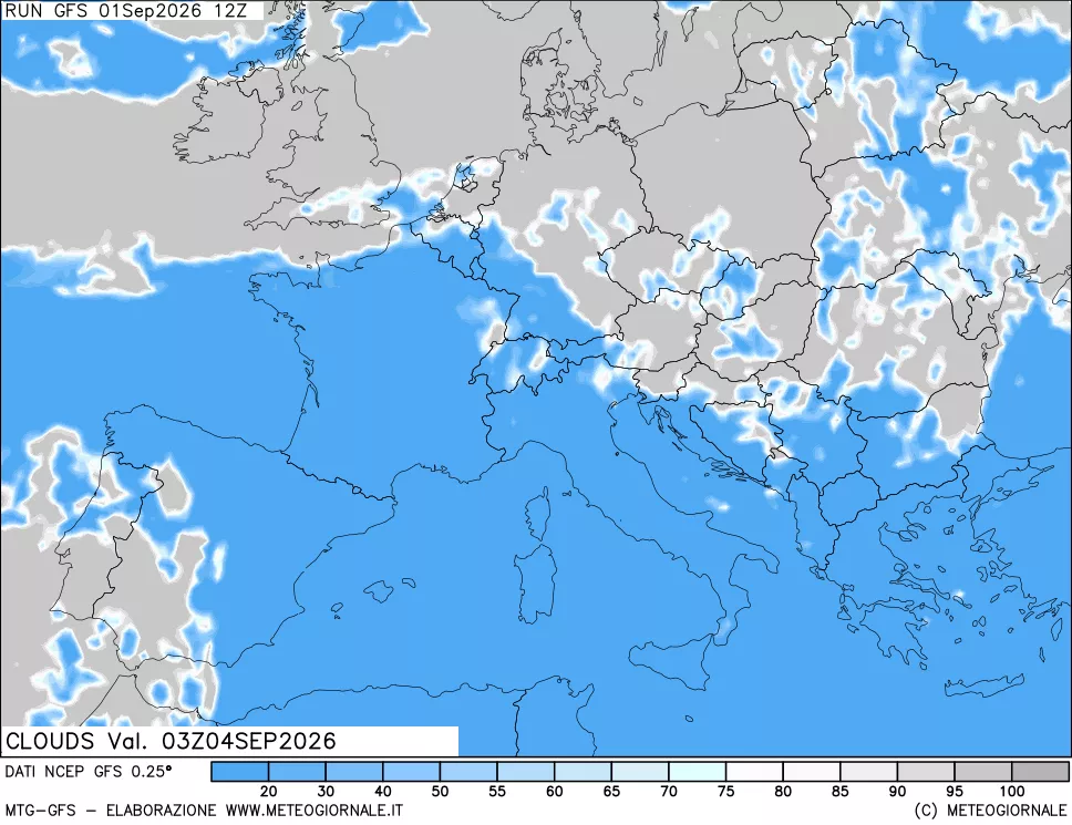 mappa Nuvolosità totale