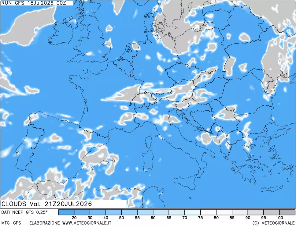 mappa Nuvolosità totale