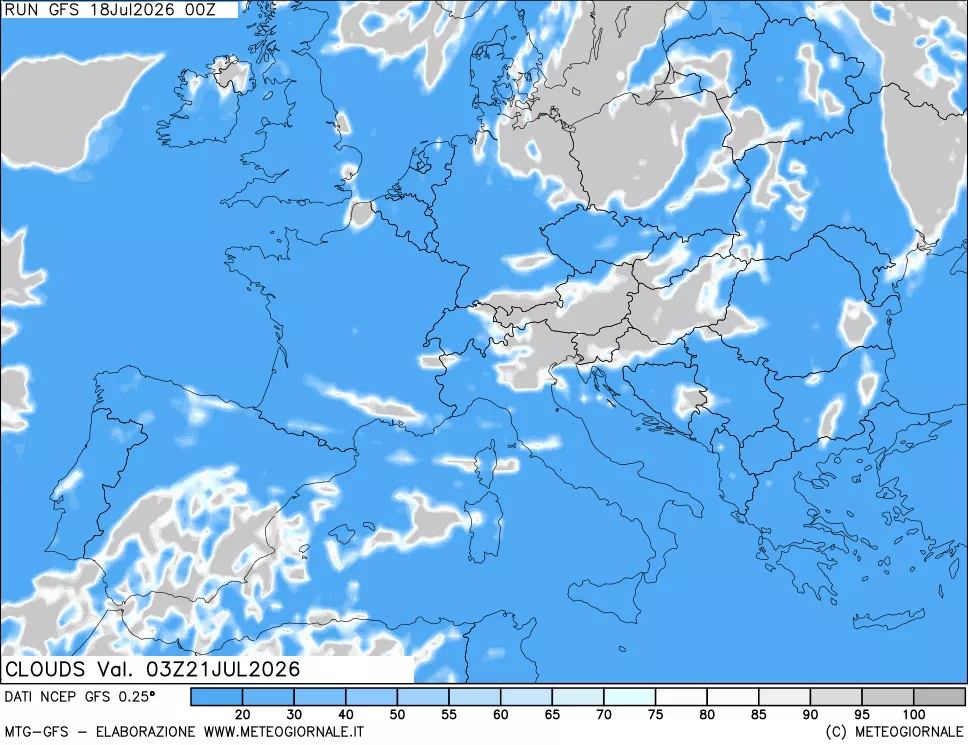 mappa Nuvolosità totale