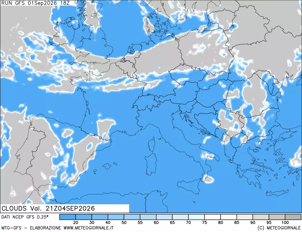 mappa Nuvolosità totale