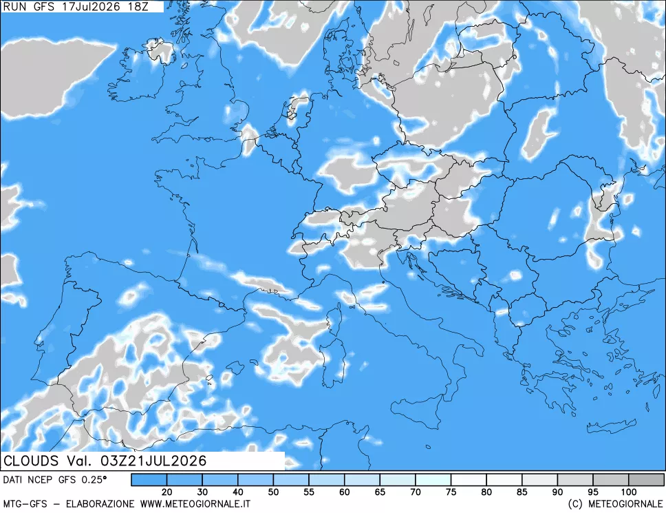 mappa Nuvolosità totale