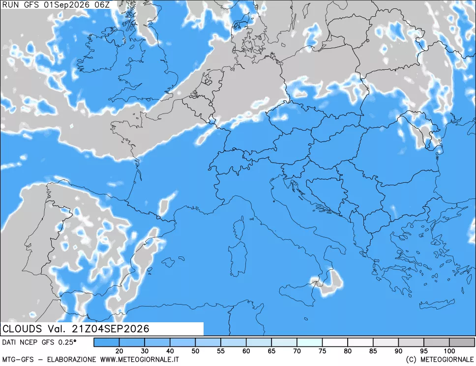 mappa Nuvolosità totale