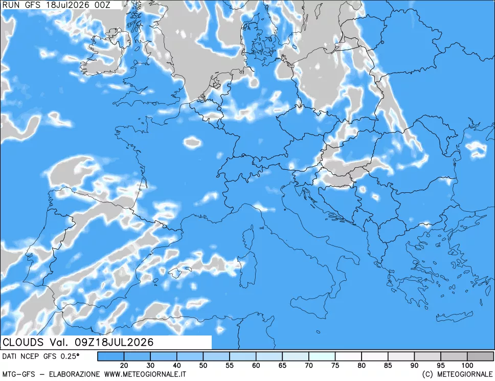 mappa Nuvolosità totale