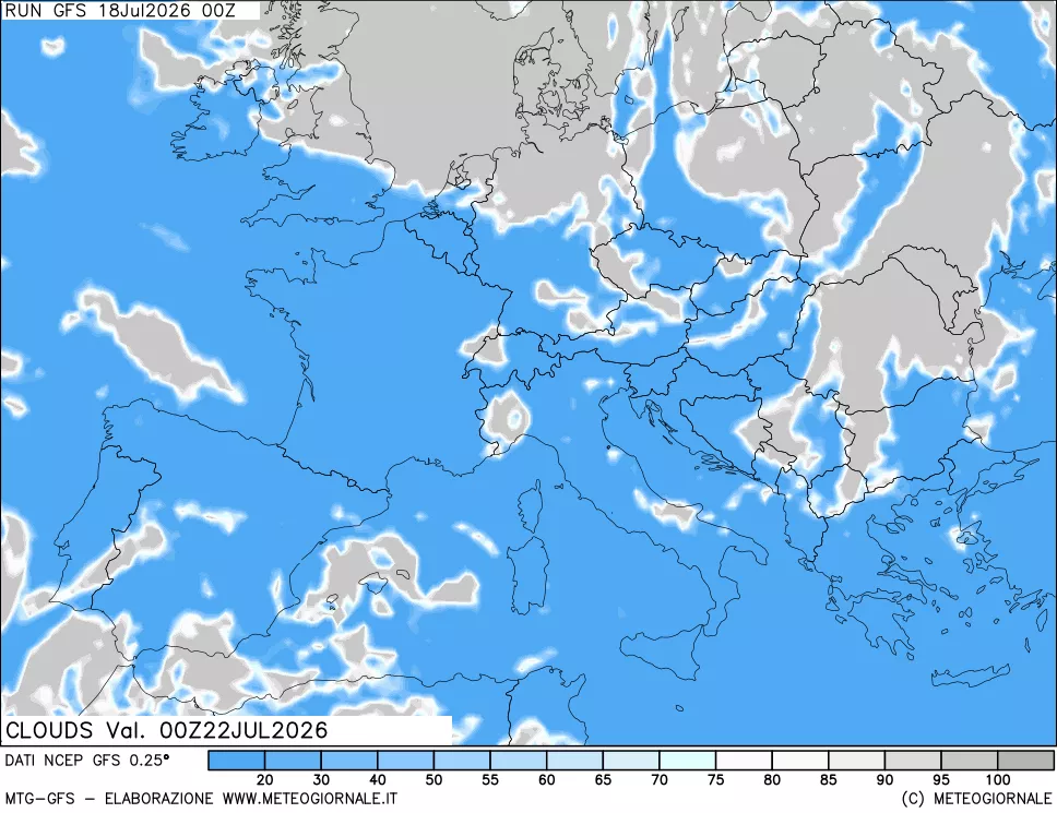 mappa Nuvolosità totale