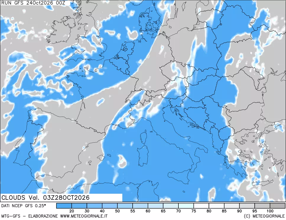 mappa Nuvolosità totale