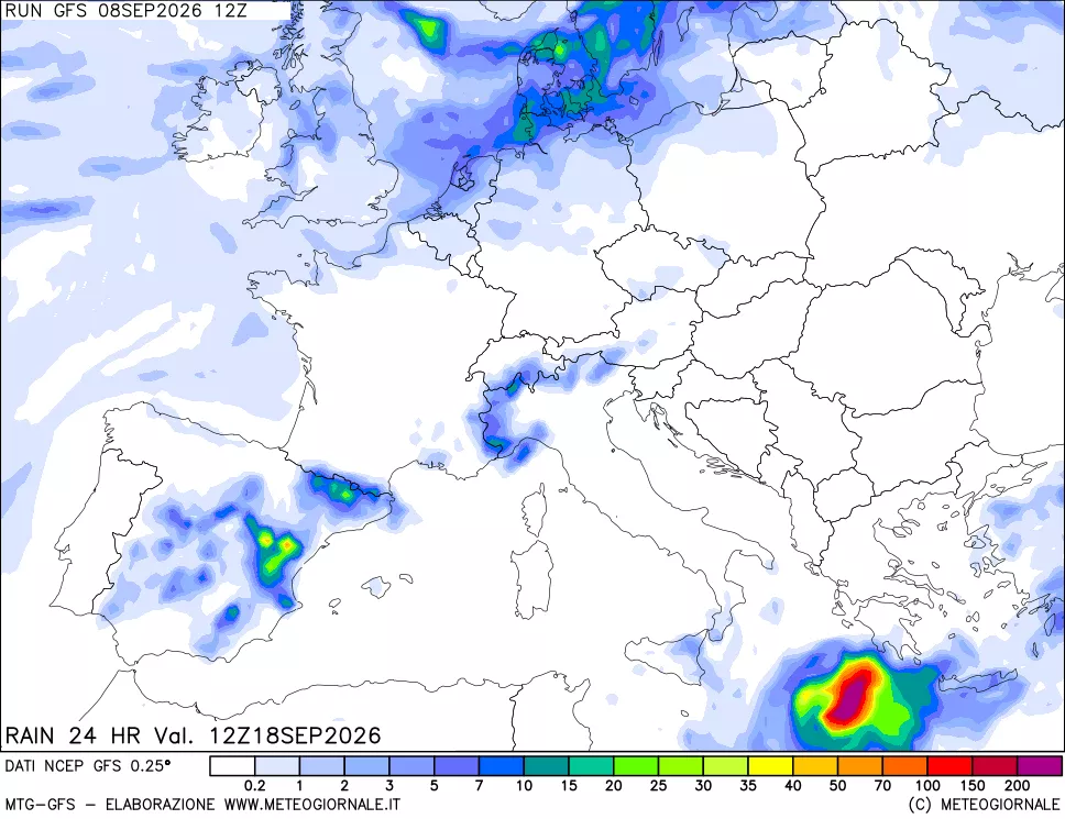 mappa Precipitazioni 24 ore precedenti