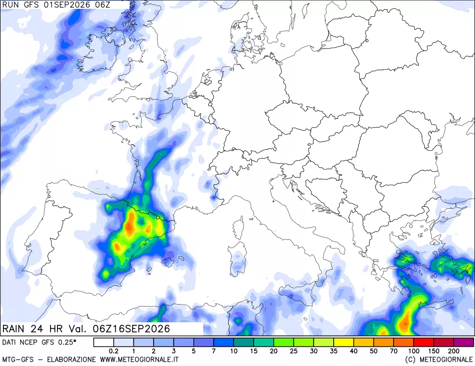 mappa Precipitazioni 24 ore precedenti