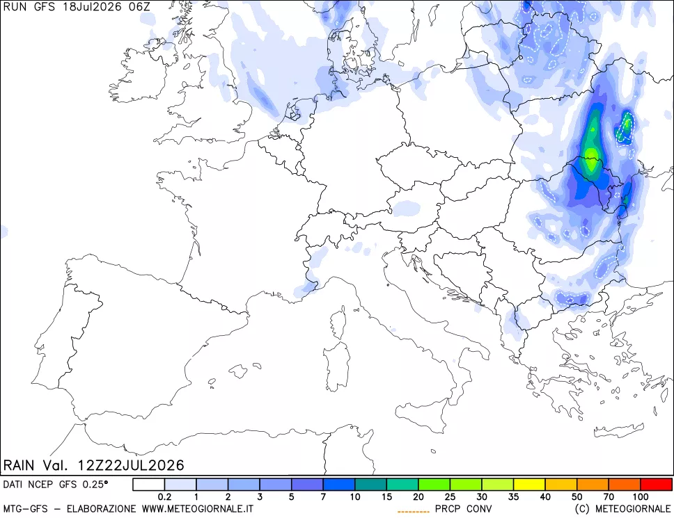 mappa Precipitazioni totali e convettive