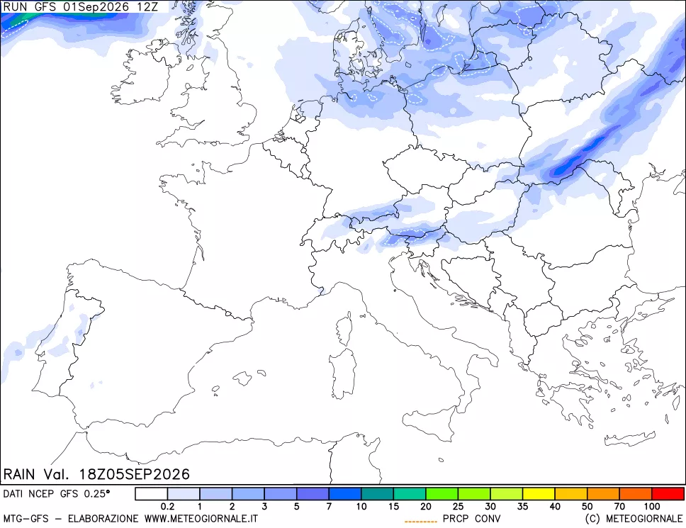 mappa Precipitazioni totali e convettive