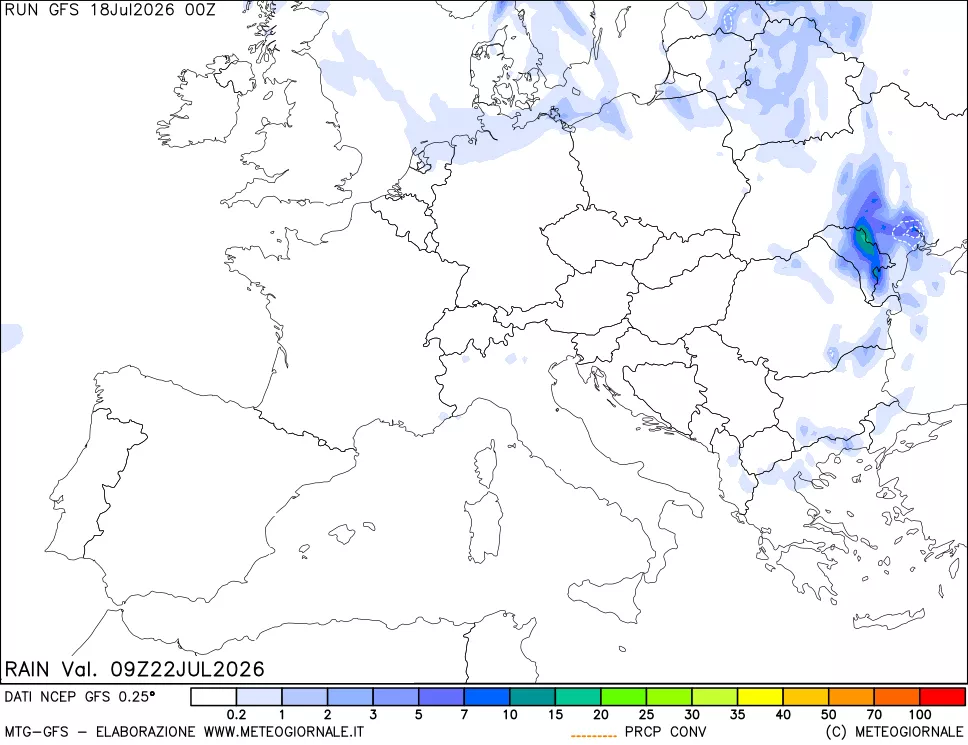 mappa Precipitazioni totali e convettive