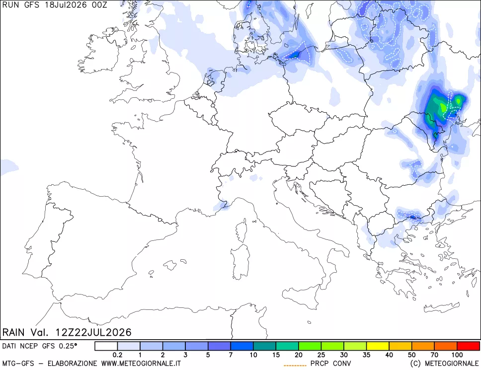 mappa Precipitazioni totali e convettive