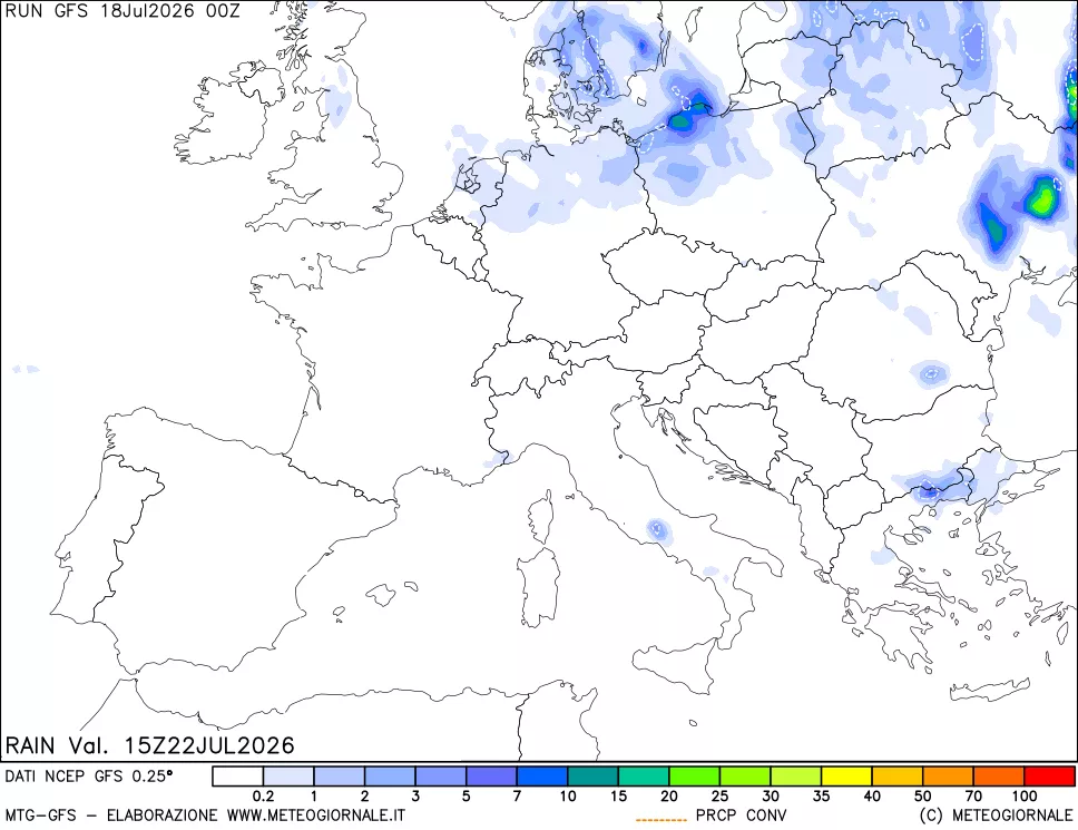 mappa Precipitazioni totali e convettive