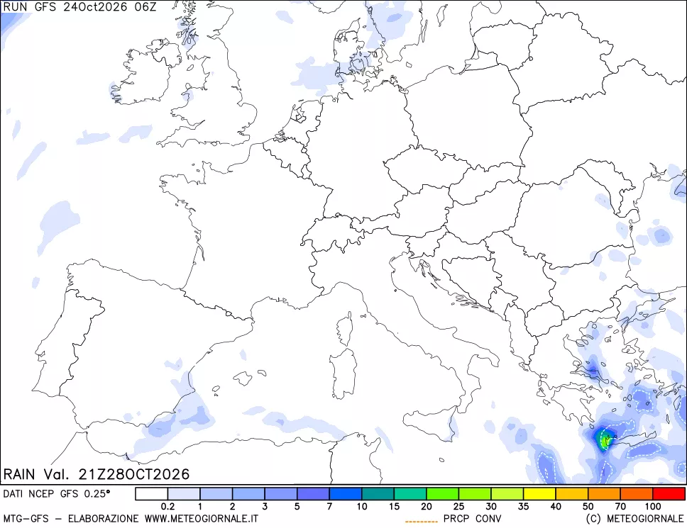mappa Precipitazioni totali e convettive