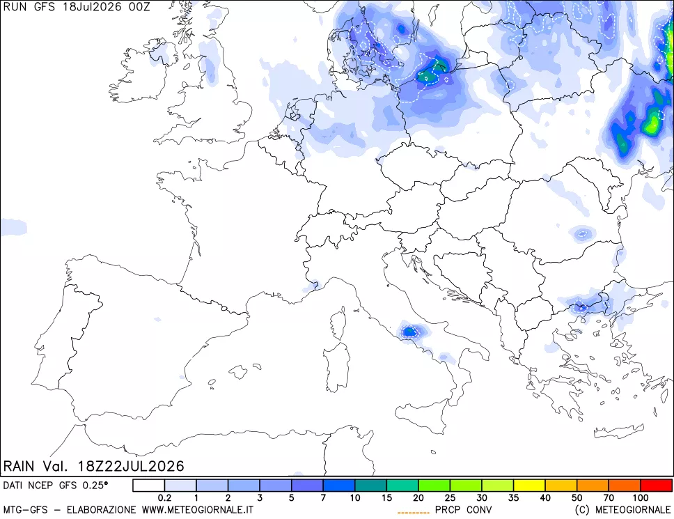 mappa Precipitazioni totali e convettive