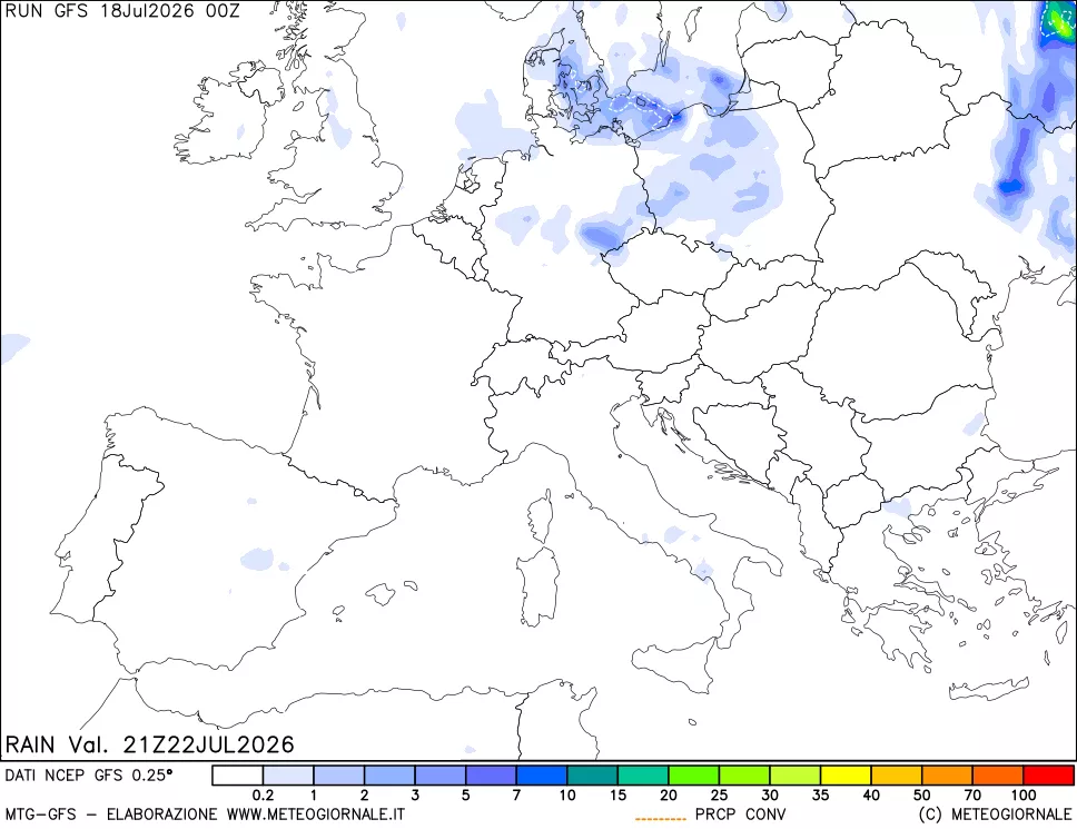 mappa Precipitazioni totali e convettive