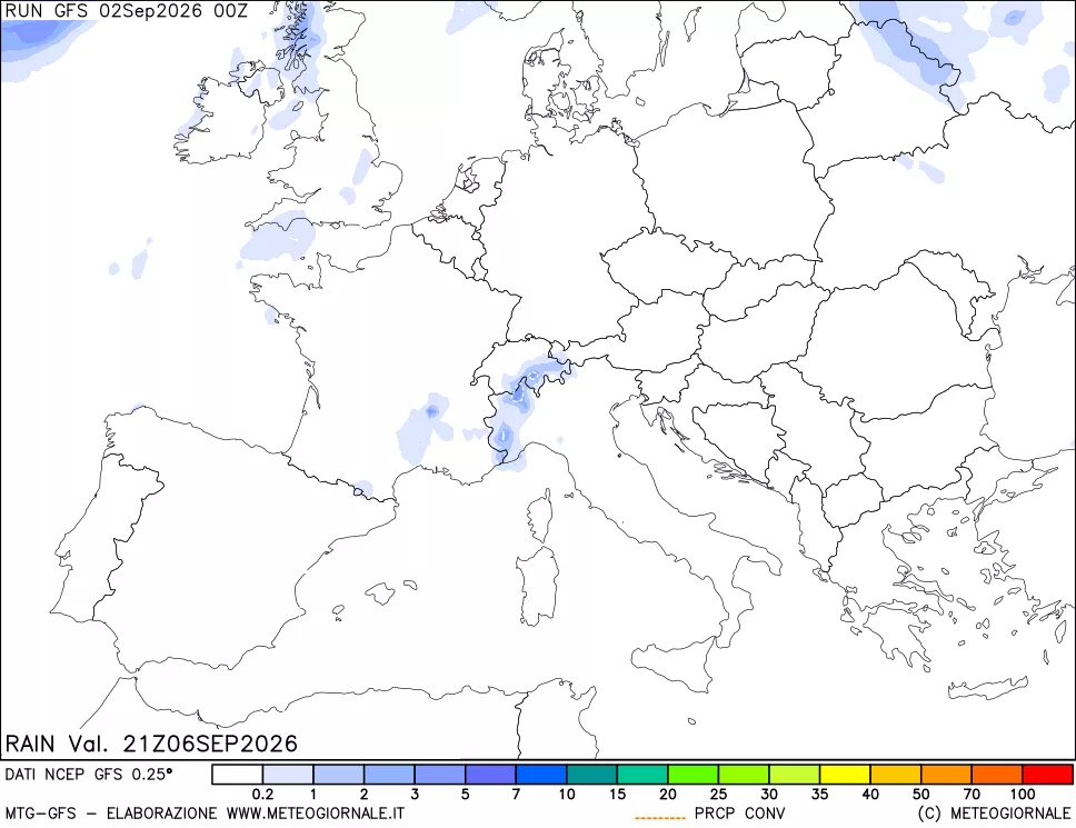 mappa Precipitazioni totali e convettive