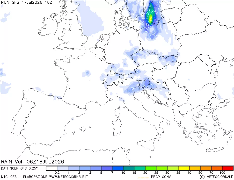 mappa Precipitazioni totali e convettive
