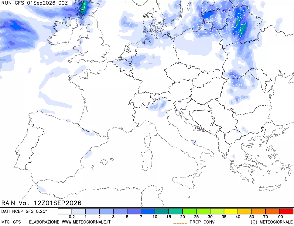 mappa Precipitazioni totali e convettive