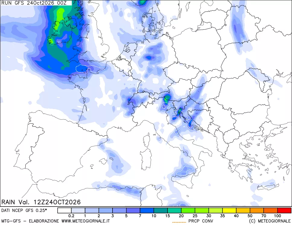 mappa Precipitazioni totali e convettive