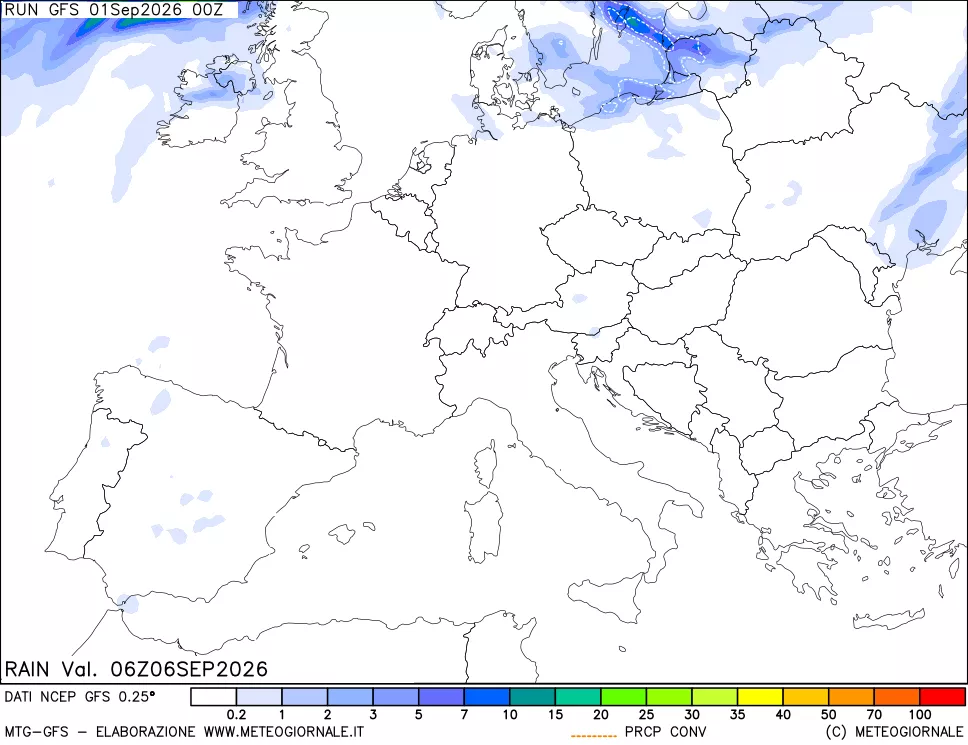 mappa Precipitazioni totali e convettive