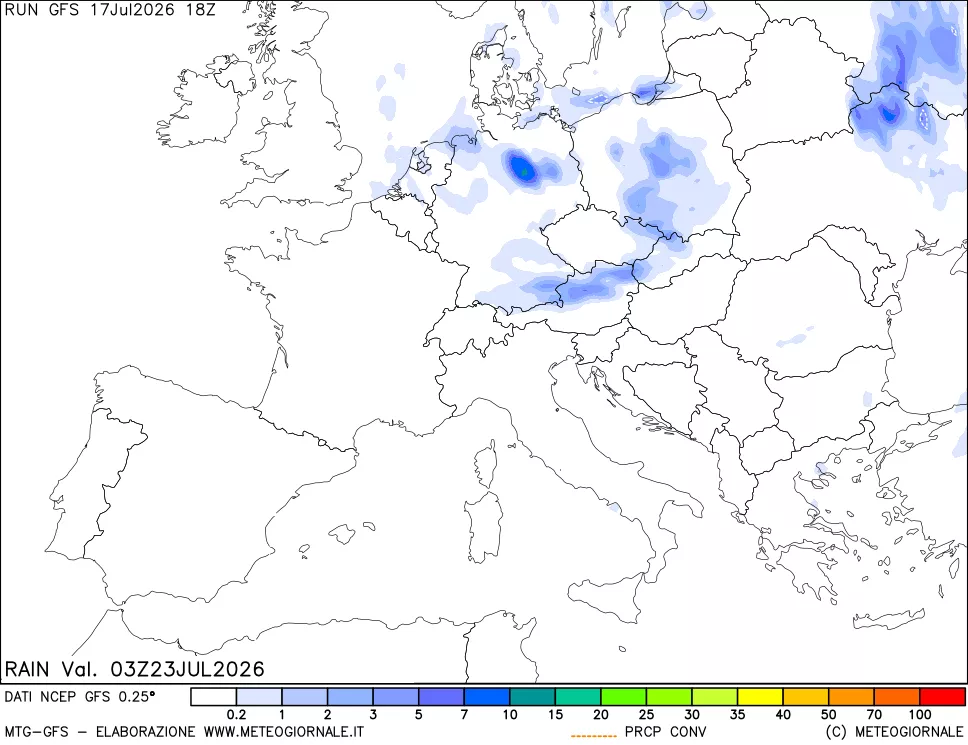 mappa Precipitazioni totali e convettive