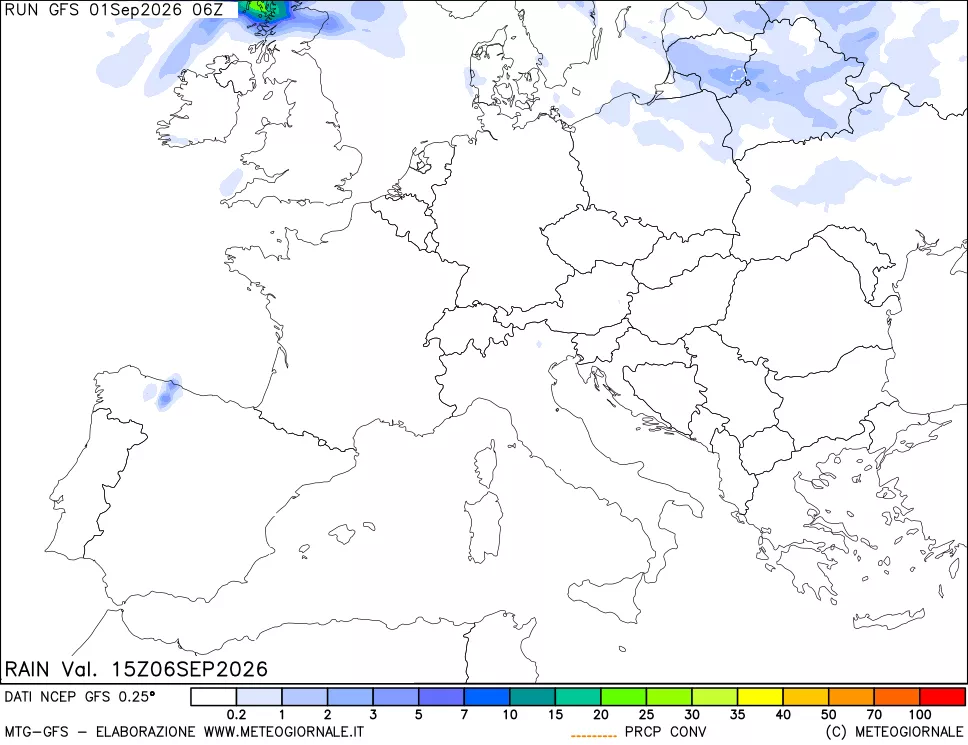 mappa Precipitazioni totali e convettive