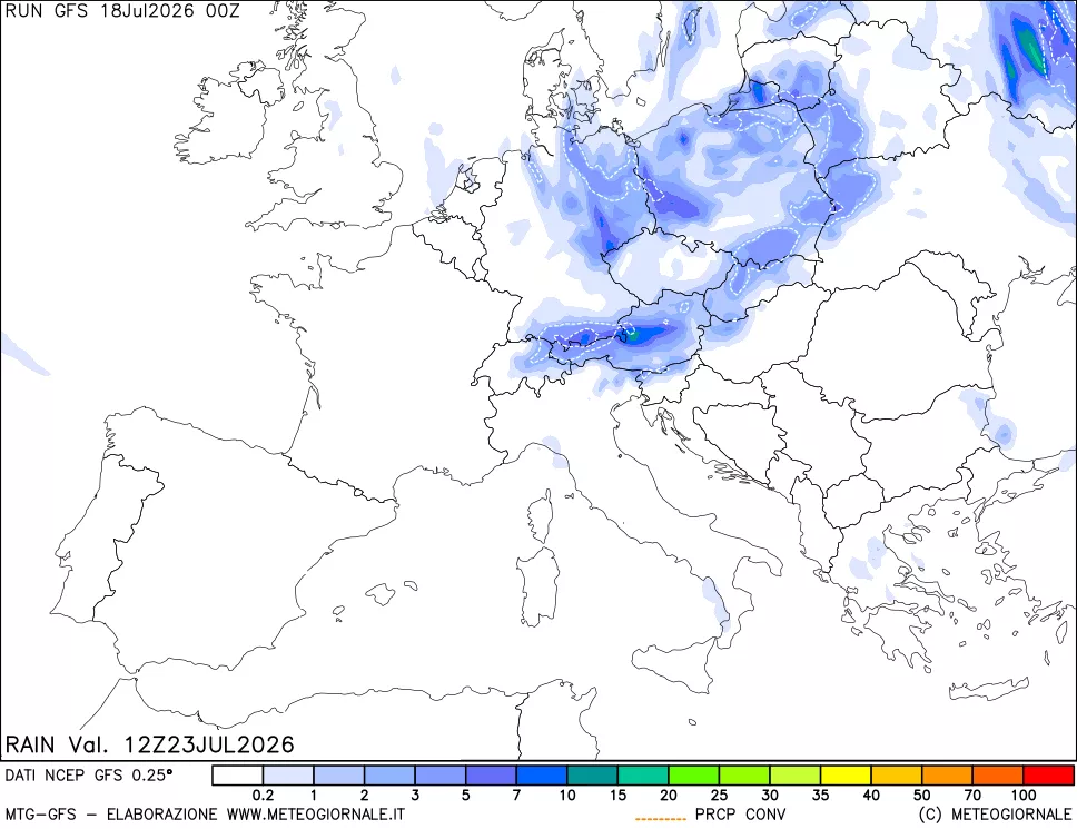 mappa Precipitazioni totali e convettive