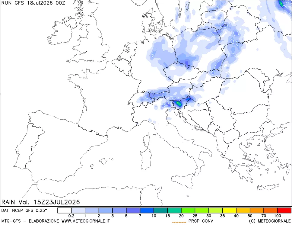 mappa Precipitazioni totali e convettive
