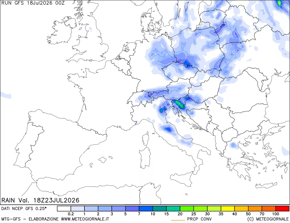 mappa Precipitazioni totali e convettive