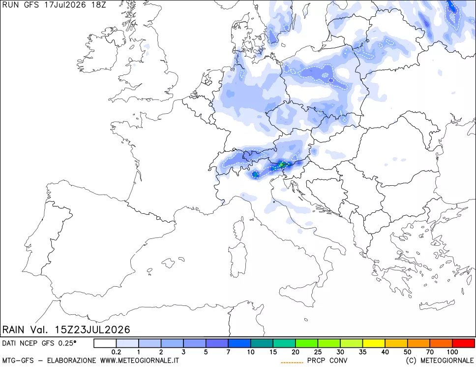mappa Precipitazioni totali e convettive