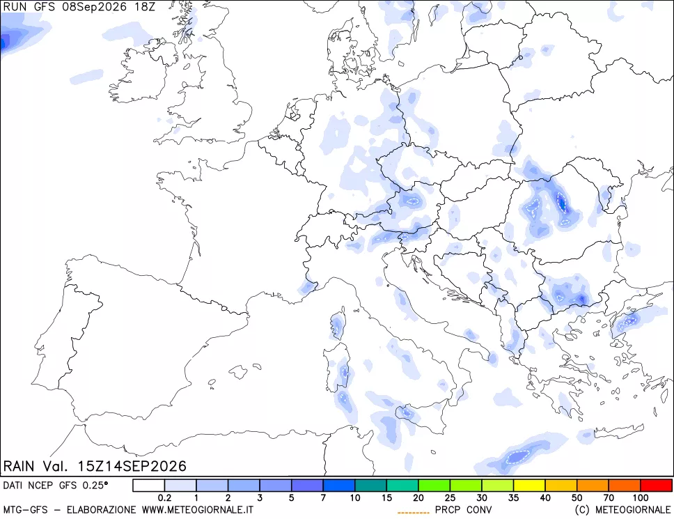 mappa Precipitazioni totali e convettive