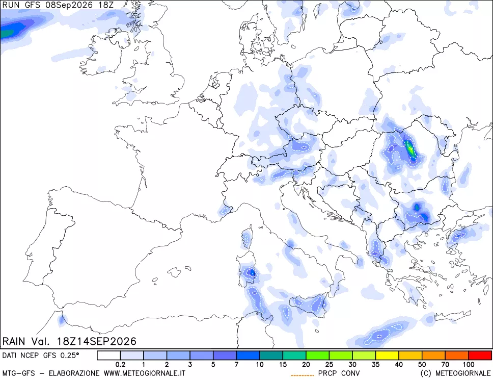 mappa Precipitazioni totali e convettive